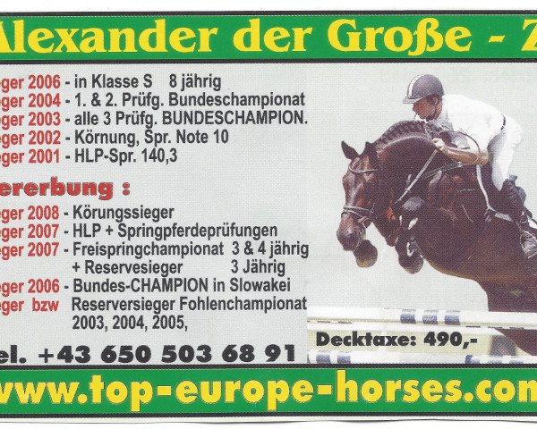 stallion Alexander der Grosse Z (Austrian Warmblood, 1998, from Alexis Z)